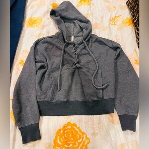 Free People lace up hoodie